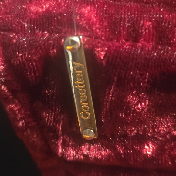 CORSETTERY CRUSHED VELVET MAROON CORSET- SIZE:24 - Picture 5 of 6